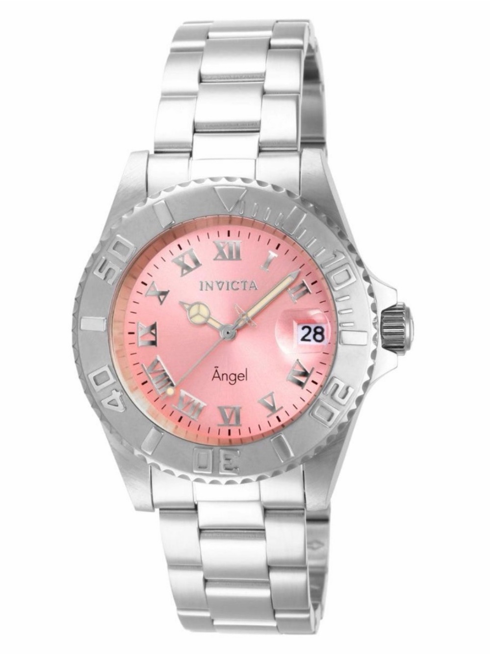 Invicta Angel Stainless Steel Watch with Pink Dial